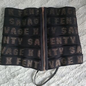 Savage X Fenty Black Corset with Rose Gold Accents